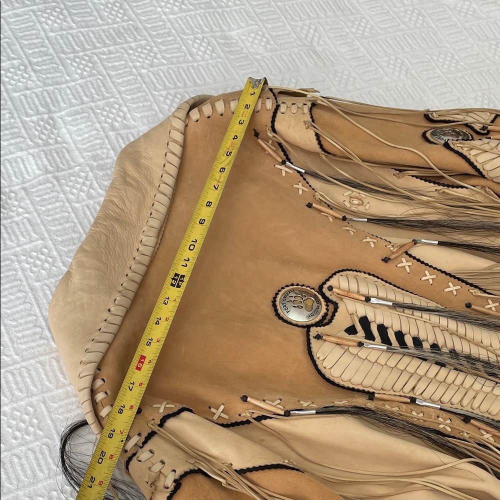 Fort Grizzly Native Western Leather War Pow Wow Jacket Hand Crafted Large/XL - Picture 17 of 17